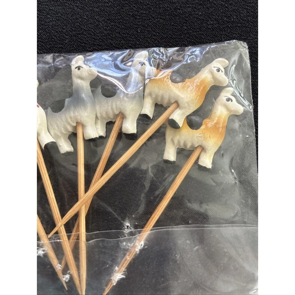 Cocktail Toothpicks Llama & Peruvian People Reusable Appetizer Fruit Party Decor